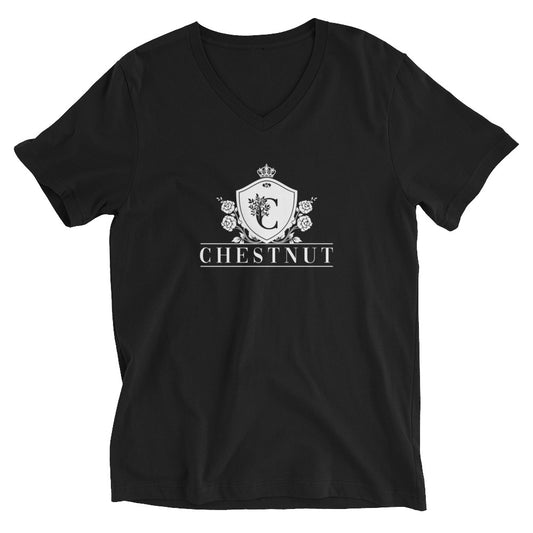 Black Unisex Short Sleeve V-Neck T-Shirt